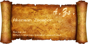 Akerman Zsombor névjegykártya